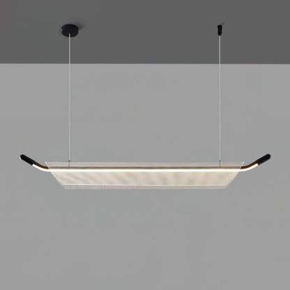 One Word Acrylic Pendant Light L 47.2’’ x W 3.9’’ x H 5’’ / L 120cm x W 10cm x H 13cm / Black / Warm light Pendant light