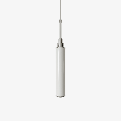 One Light Pendant Light ? 2″ x H 15.7″ / Dia 5 cm x H 40 cm / Chrome & White / Warm Light Pendant light