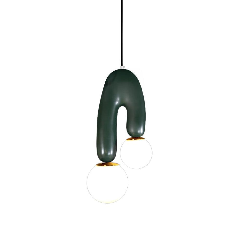 Oo Smooth Pendant Light Dia 9.8″ x H 18.5″ / Green pendant Lamp