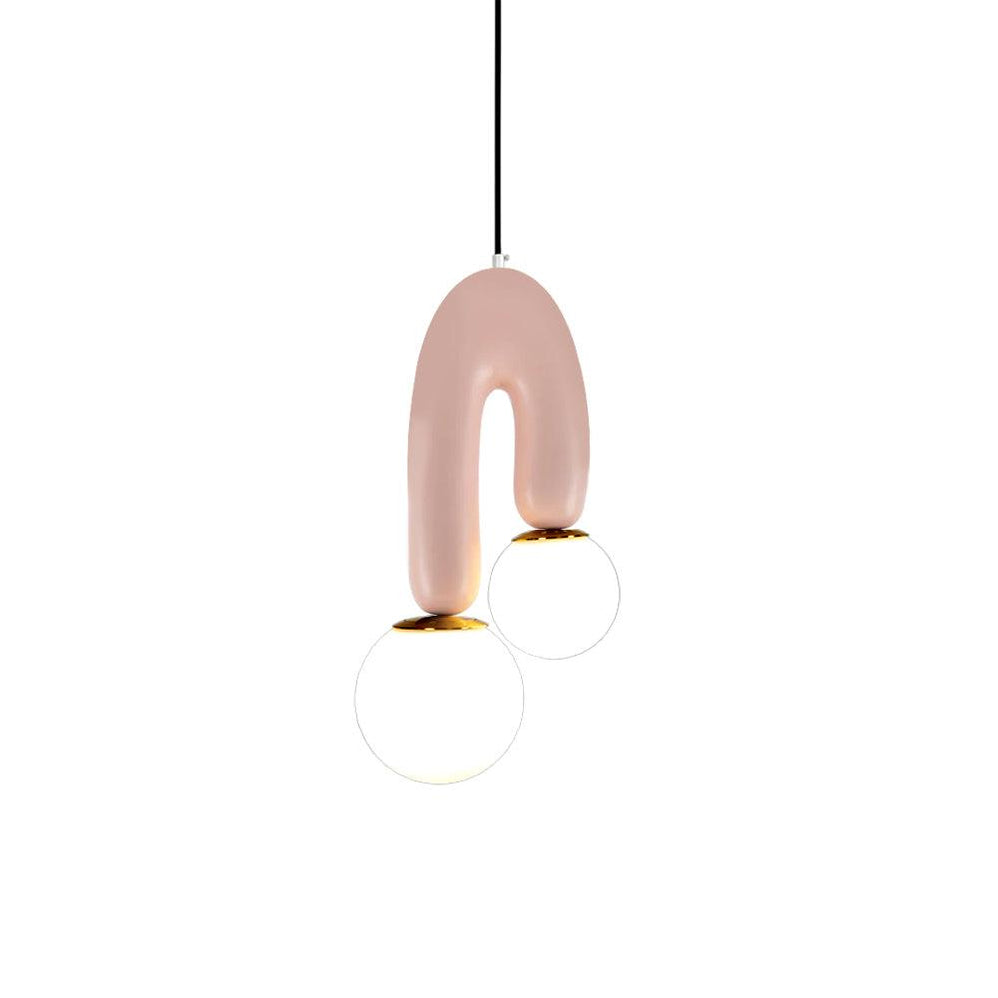 Oo Smooth Pendant Light Dia 9.8″ x H 18.5″ / Pink pendant Lamp
