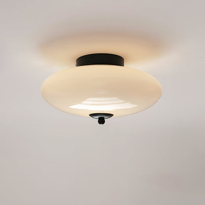 Opal Ceiling Lamp ? 11.8″ x H 6.3″ / Dia 30cm x H 16cm / Black / Three-Color Changing Light Ceiling lamp