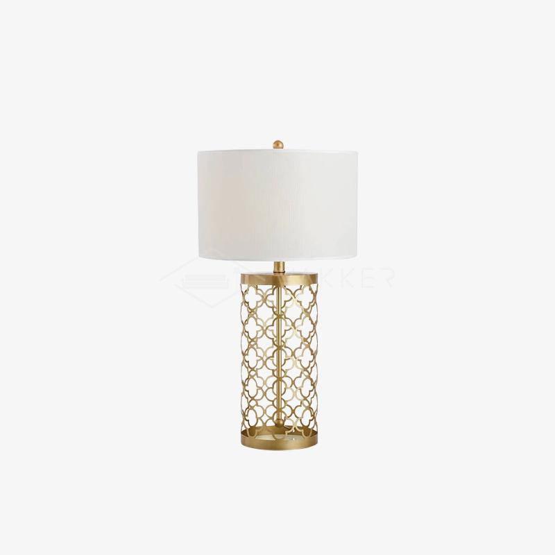 Openwork Metal Table Lamp Dia 13.4″ x H 21.7″ / Dia 34cm x 55cm / Gold + White / US Plug Table lamp