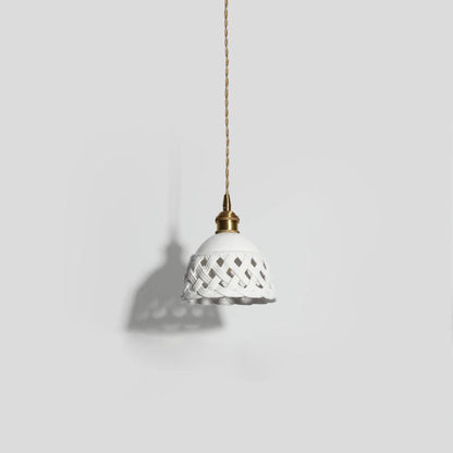 Openwork Ceramic Pendant Lamp ? 5.9″ x H 3.9″ / Dia 15cm x H10cm Pendant light