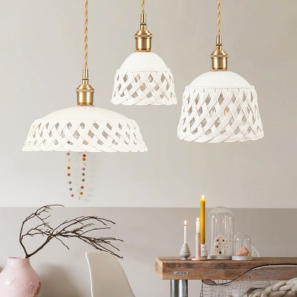 Openwork Ceramic Swag Light Pendant light