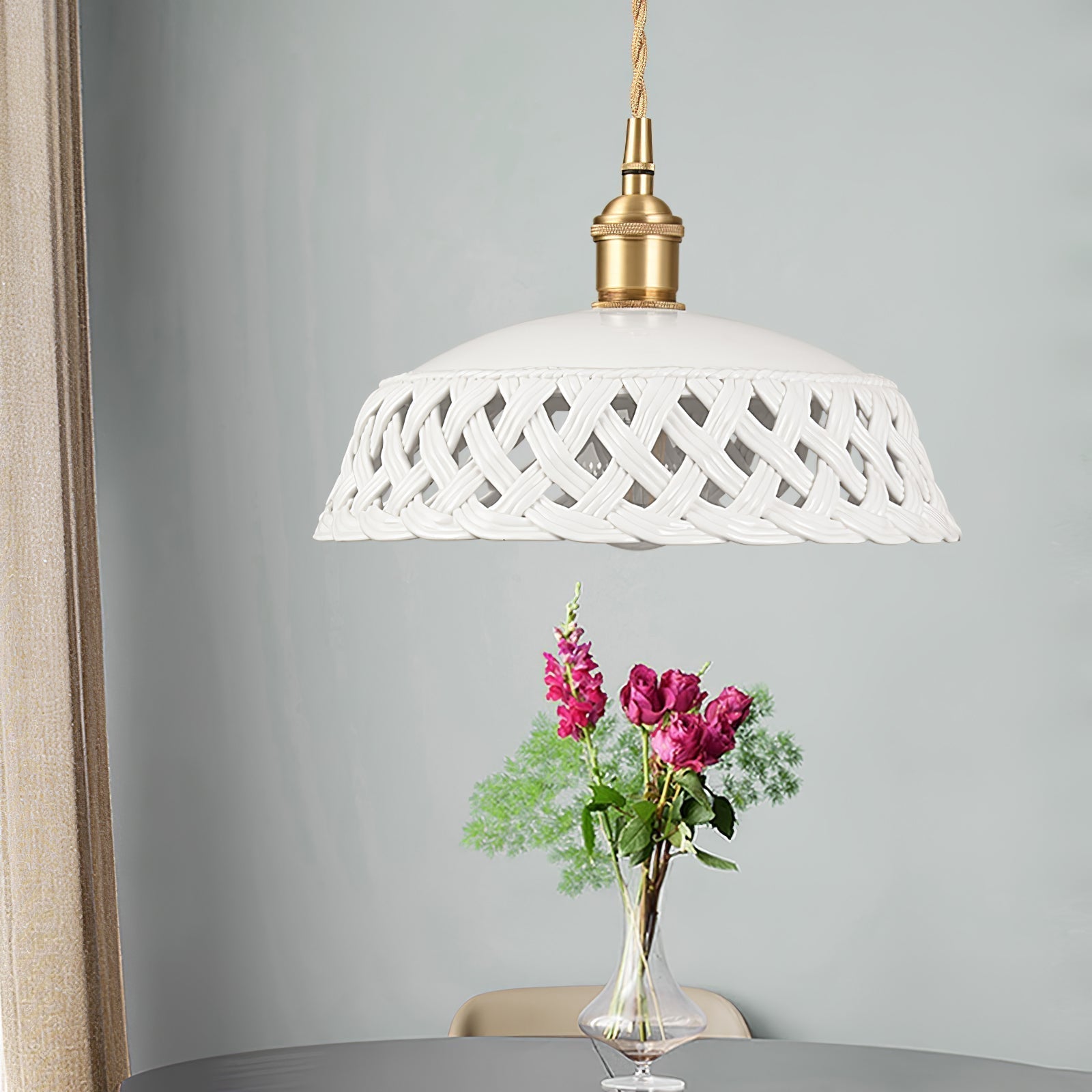 Openwork Ceramic Swag Light Pendant light