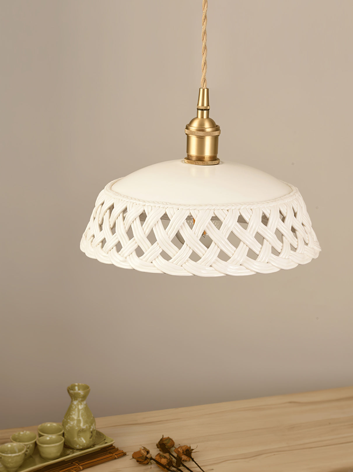 Openwork Ceramic Swag Light Pendant light