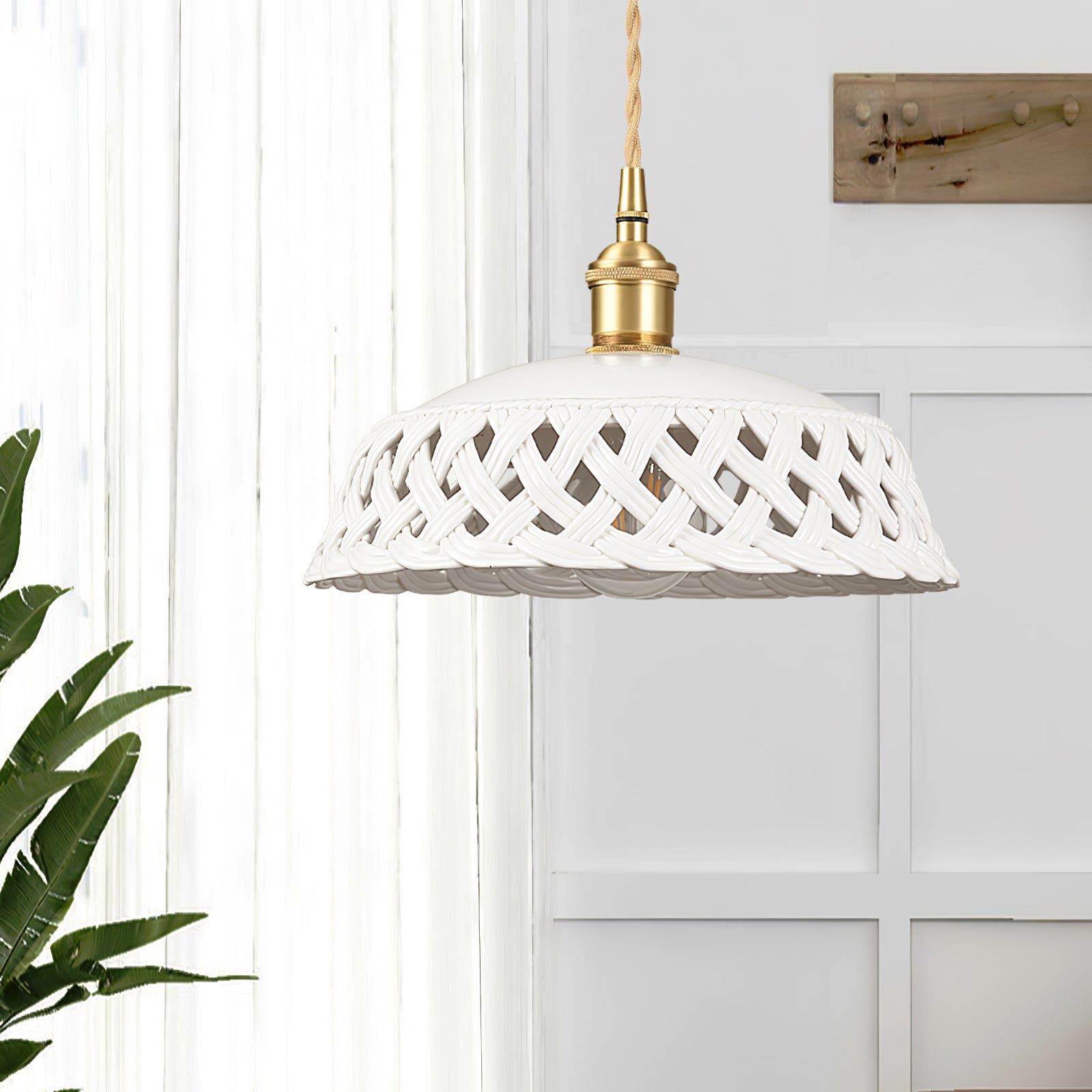 Openwork Ceramic Swag Light Pendant light