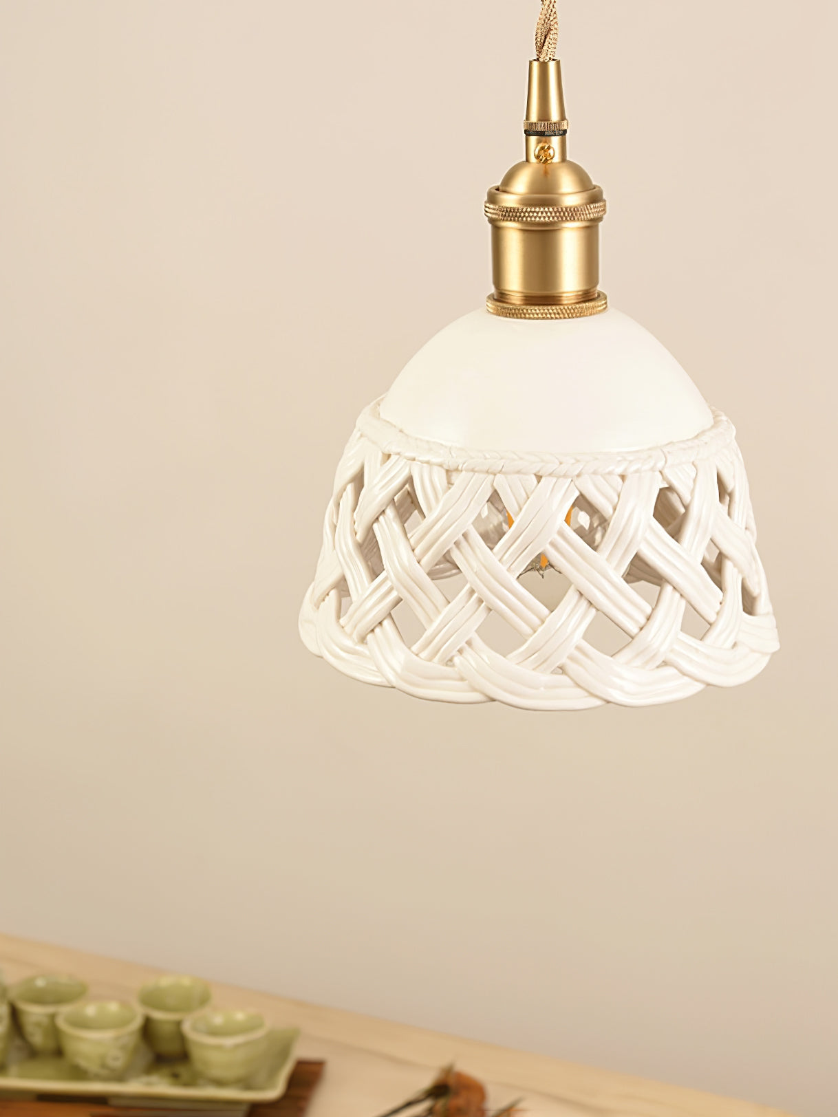Openwork Ceramic Swag Light Pendant light