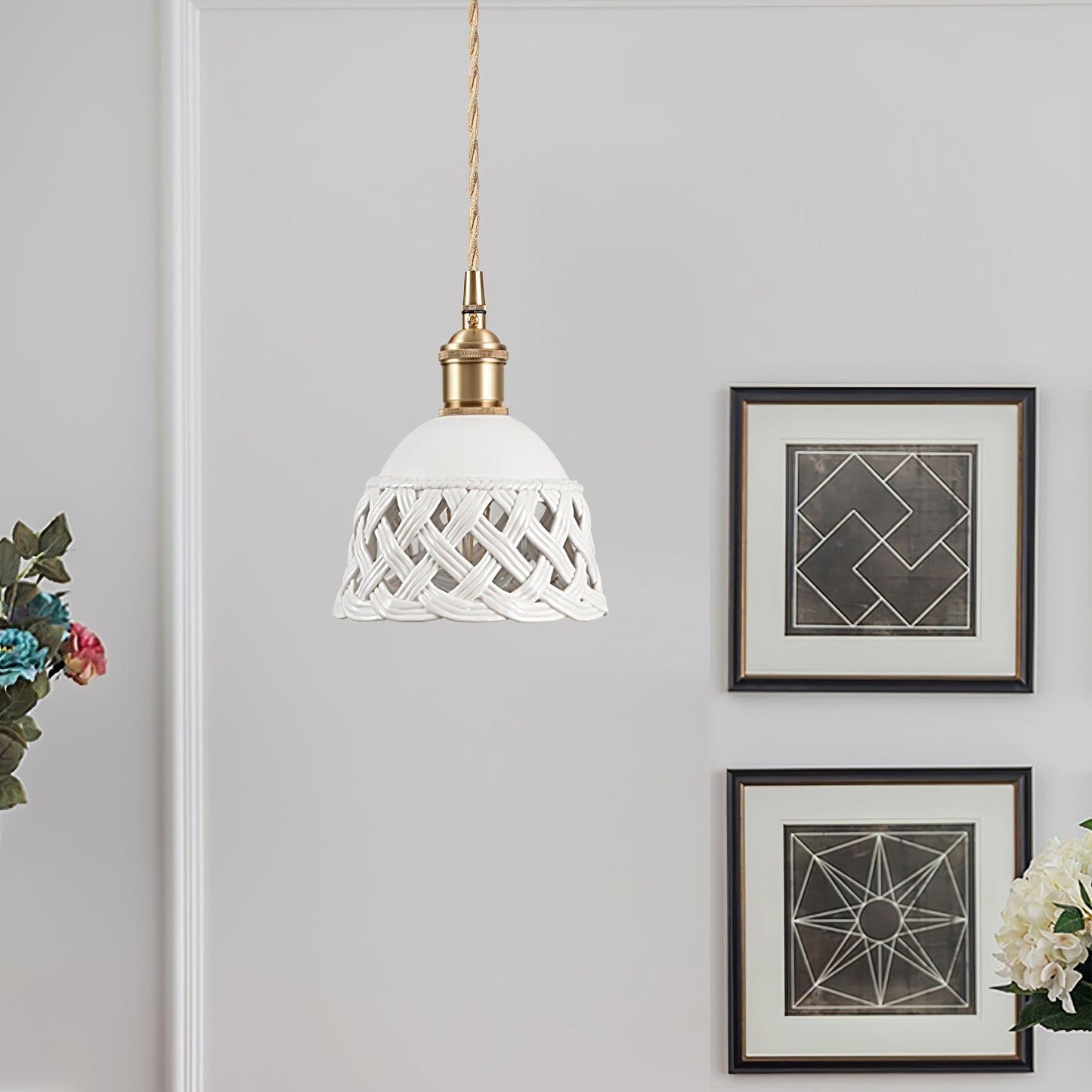 Openwork Ceramic Swag Light Pendant light