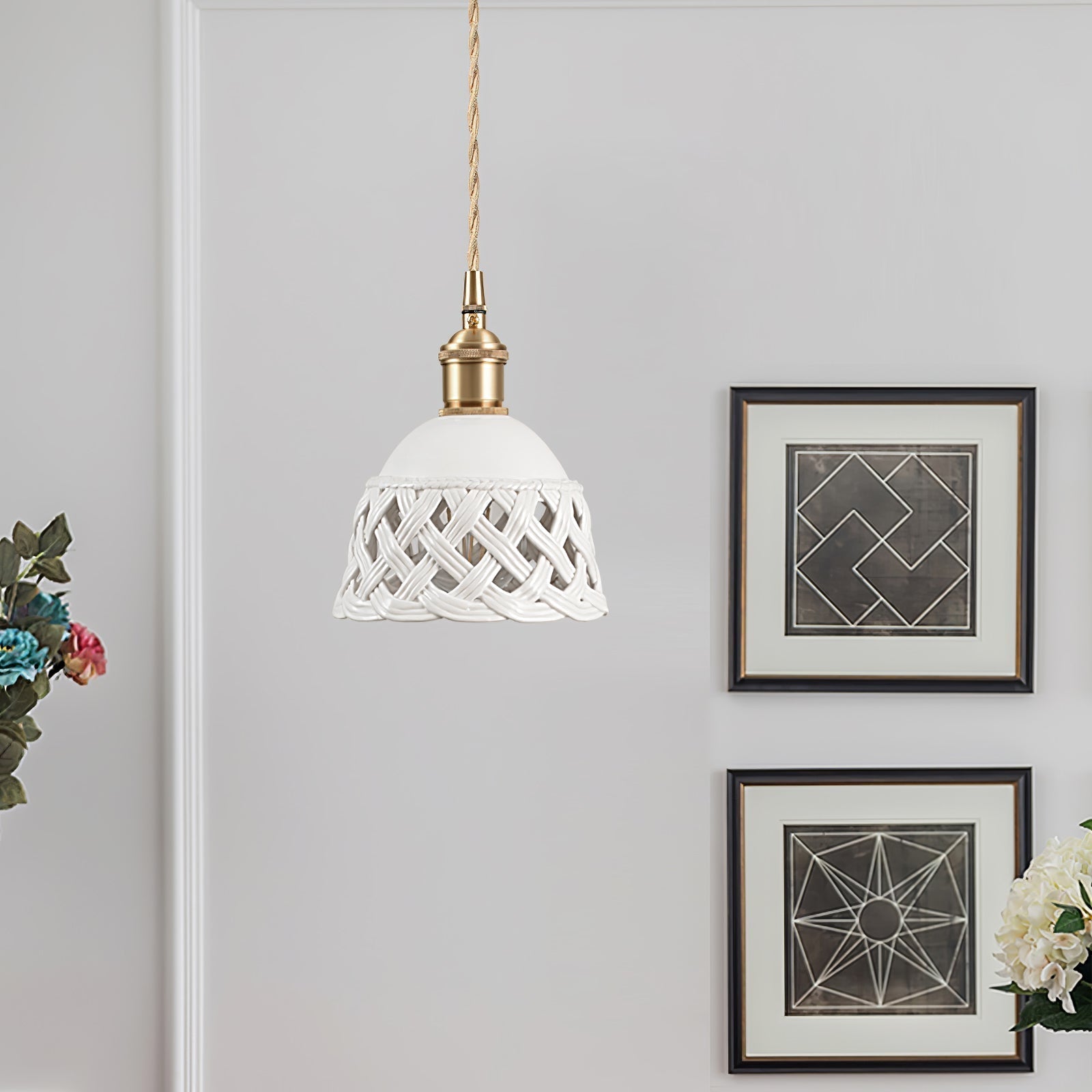 Openwork Ceramic Swag Light Pendant light