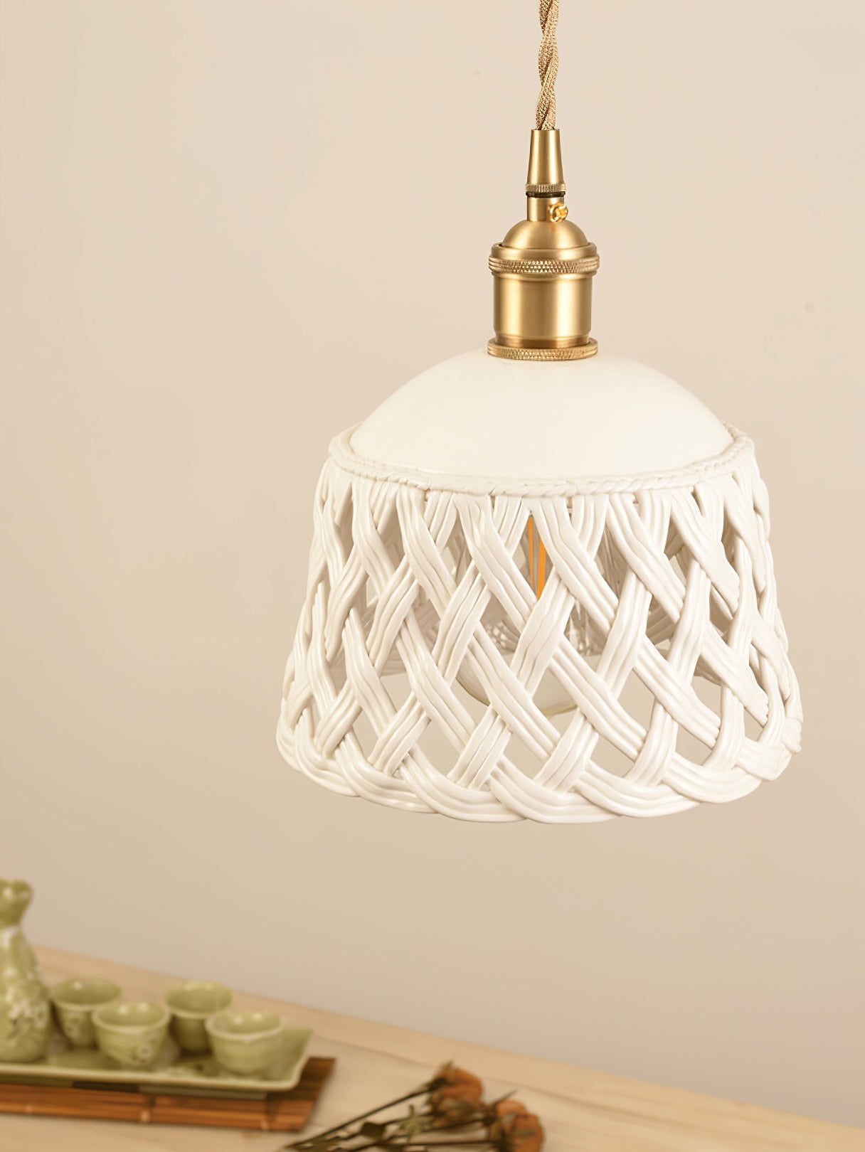 Openwork Ceramic Swag Light Pendant light