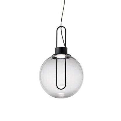 Orb Pendant Lamp Dia 9.8″ / Dia 25cm / Black + Clear glass / Warm White Pendant light