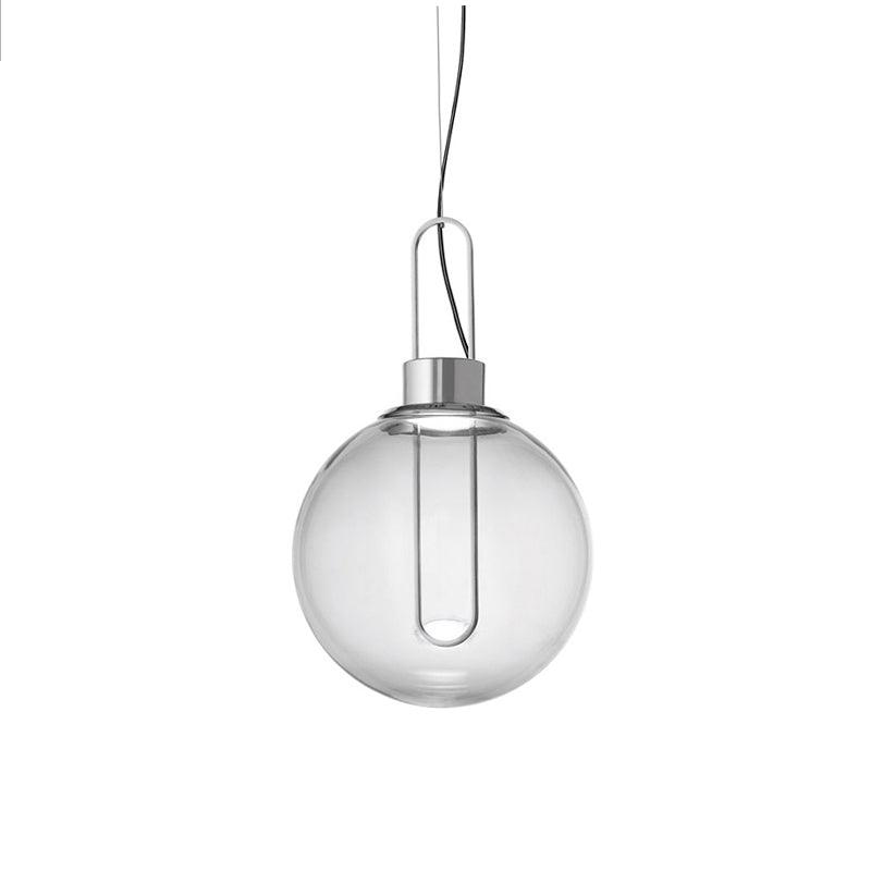 Orb Pendant Lamp Dia 9.8″ / Dia 25cm / Chrome + Clear glass / Warm White Pendant light