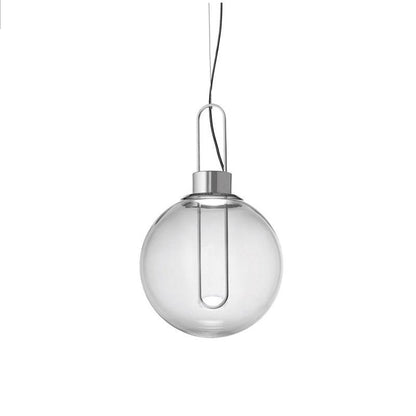Orb Pendant Lamp Dia 9.8″ / Dia 25cm / Chrome + Clear glass / Warm White Pendant light