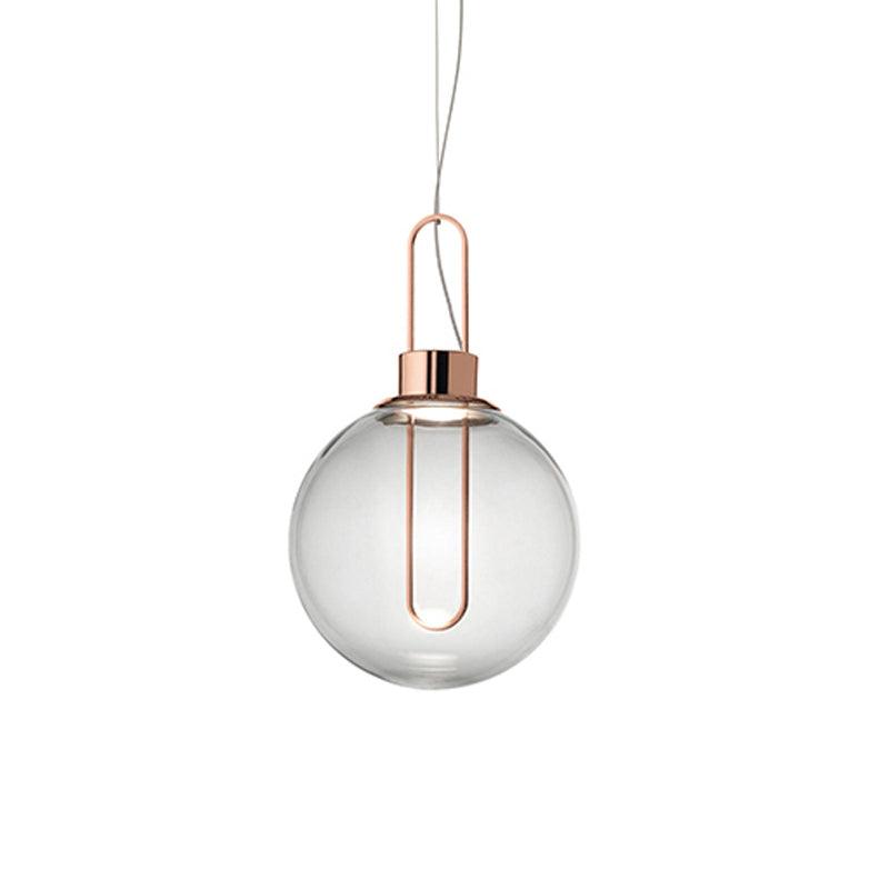 Orb Pendant Lamp Dia 9.8″ / Dia 25cm / Rose Gold + Clear glass / Warm White Pendant light
