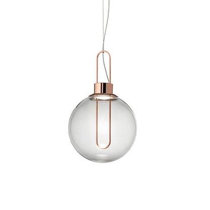 Orb Pendant Lamp Dia 9.8″ / Dia 25cm / Rose Gold + Clear glass / Warm White Pendant light