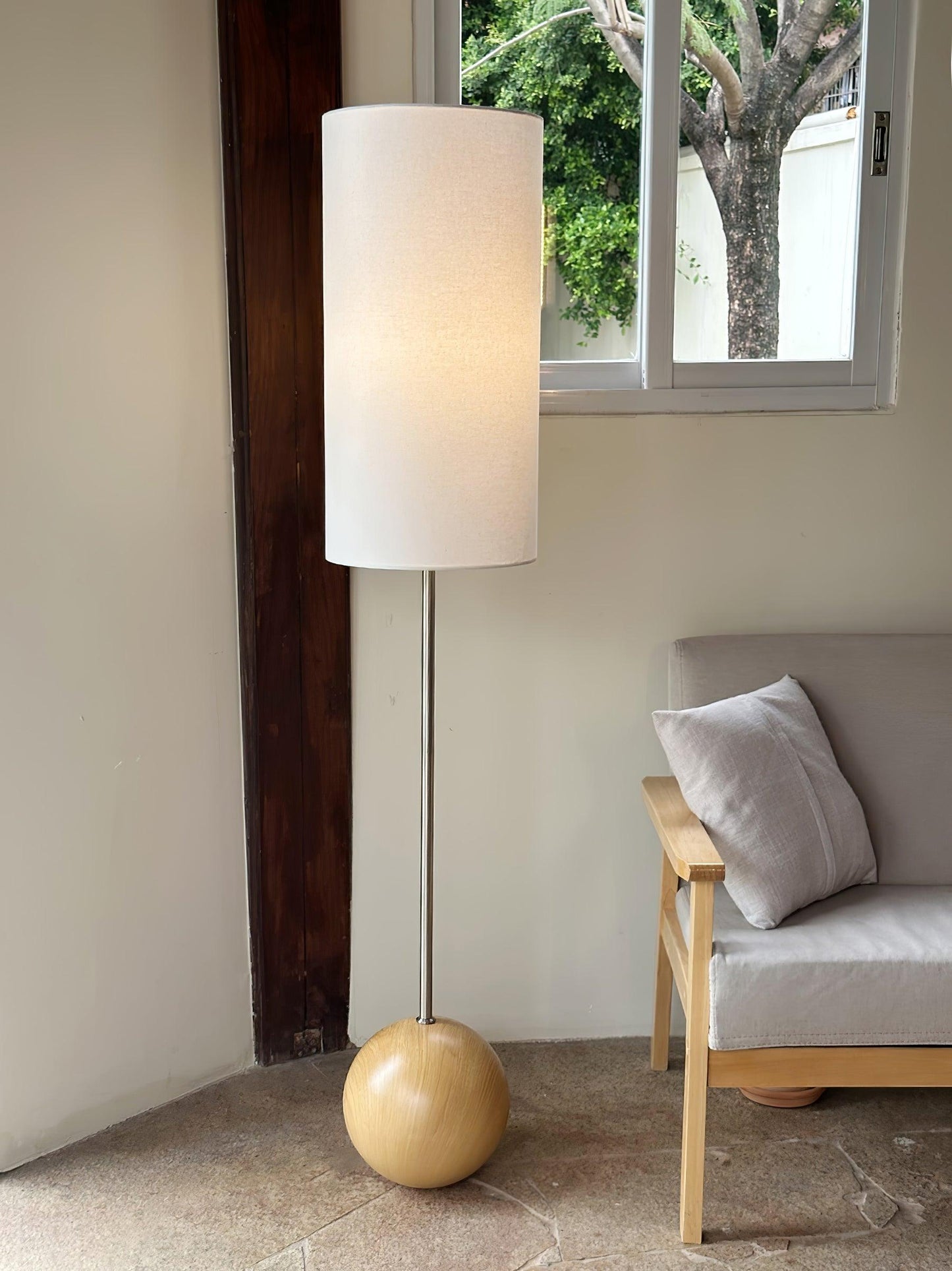 Orbis Wooden Sphere Floor Lamp Floor lamp