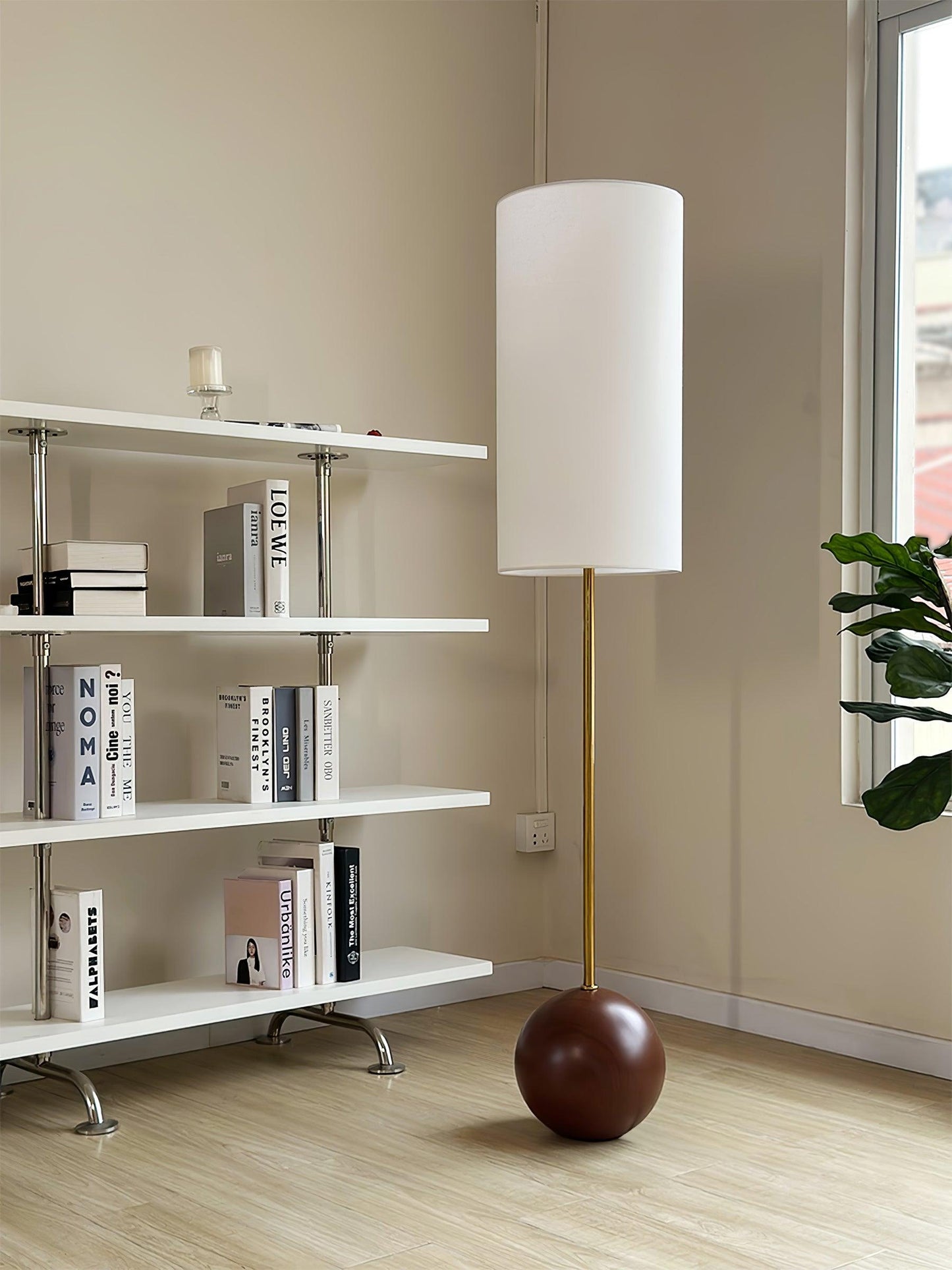 Orbis Wooden Sphere Floor Lamp Floor lamp