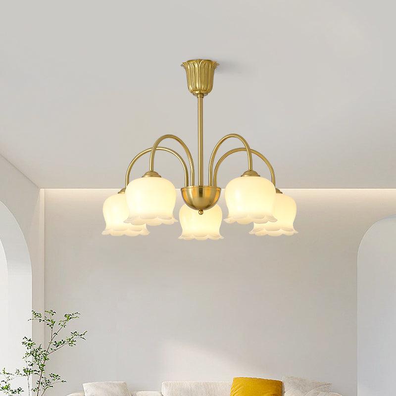 Orchids Brass Chandelier Chandelier