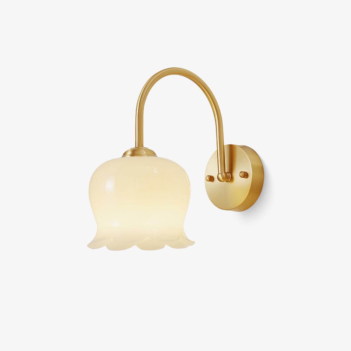 Orchids Wall Lamp Dia 5.9″ x H 11.8″ / Dia 15cm x H 30cm / Brass & White Wall lamp