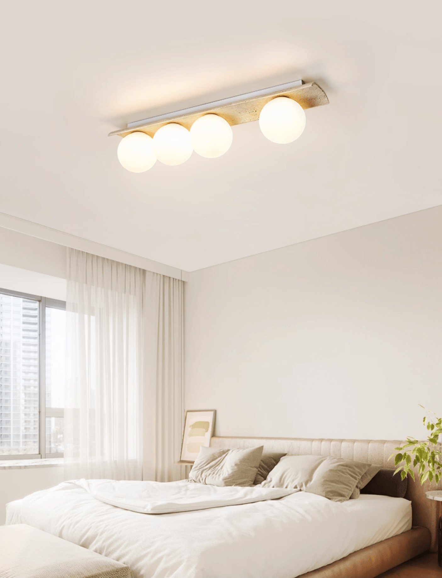 Yellow Travertine Ceiling Light