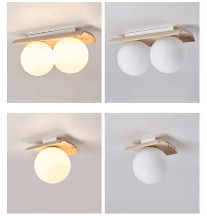Yellow Travertine Ceiling Light