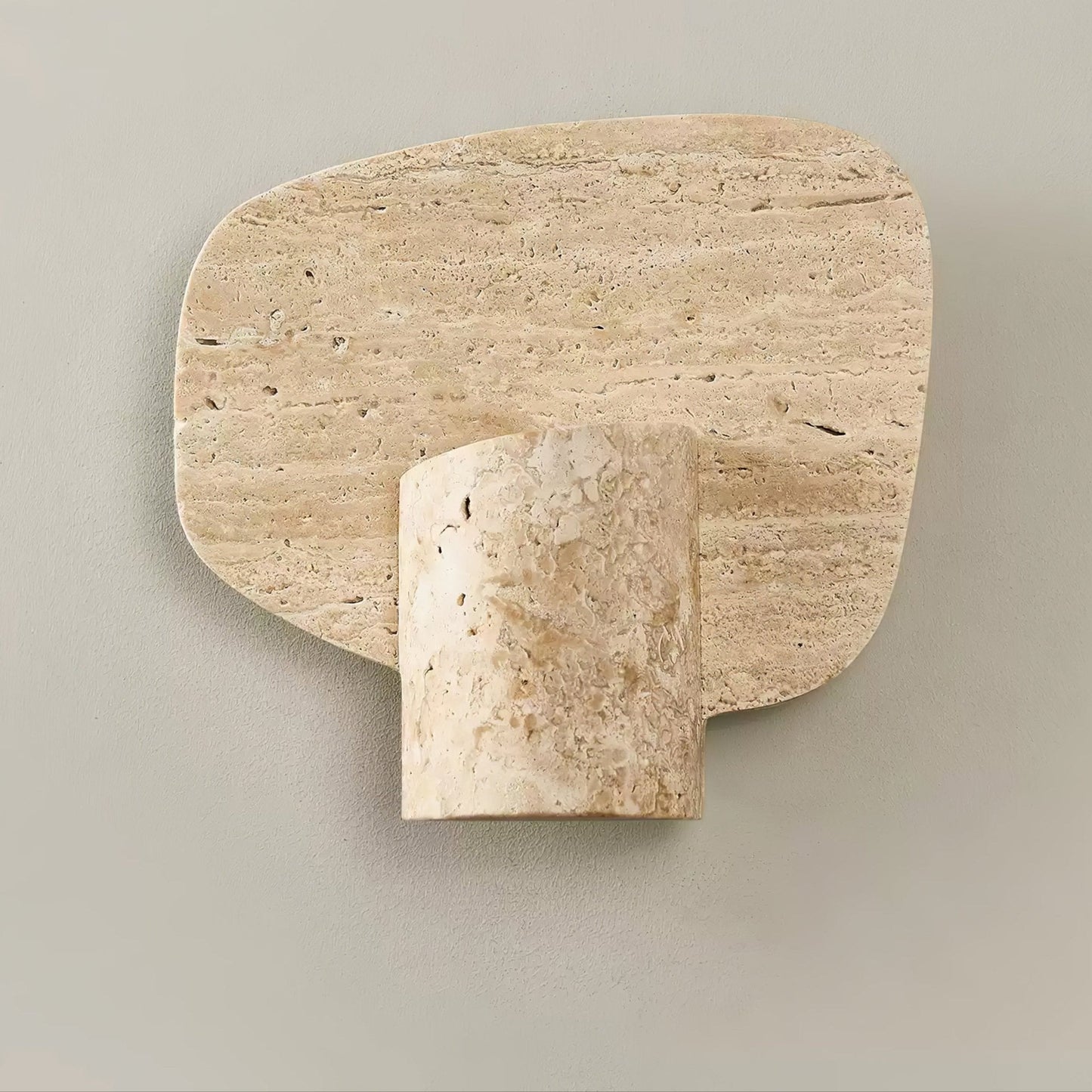 Organic Travertine Cylinder Wall Light
