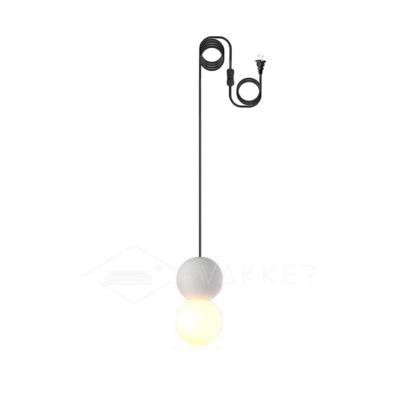 Origo Pendant Swag Lamp Dia 4.7″ x H 9.8″ / Dia 12cm x H 25cm / Grey & White / US Plug Pendant light