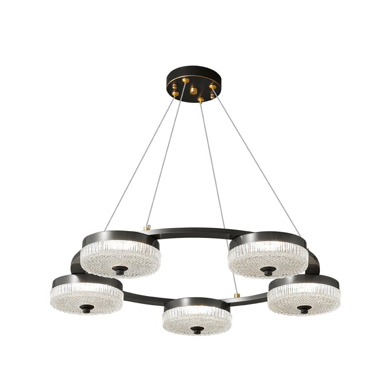 Orion Ring Chandelier ? 23.6″ x H 5.9″ / Black / Three-Color Changing Light Chandelier