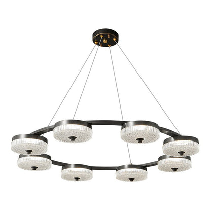 Orion Ring Chandelier ? 31.5″ x H 5.9″ / Black / Three-Color Changing Light Chandelier
