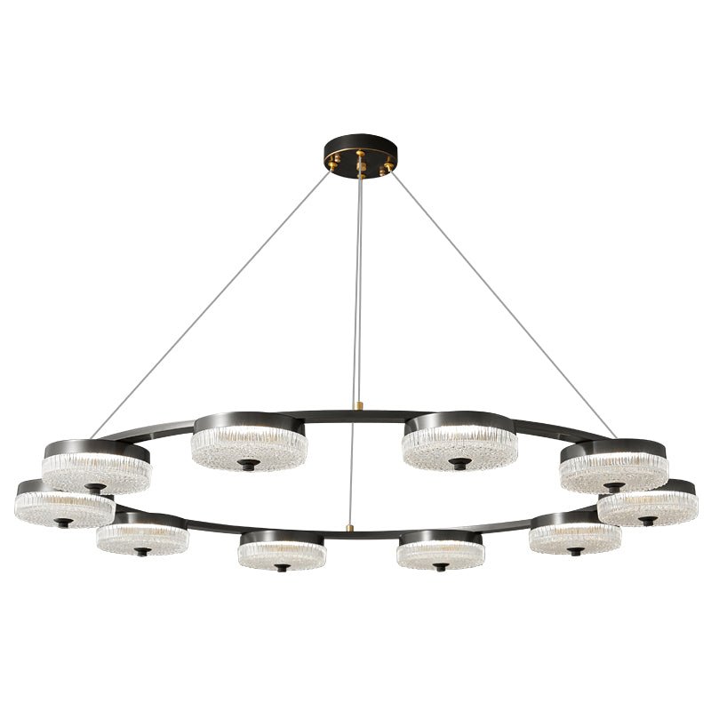 Orion Ring Chandelier ? 39.4″ x H 5.9″ / Black / Three-Color Changing Light Chandelier