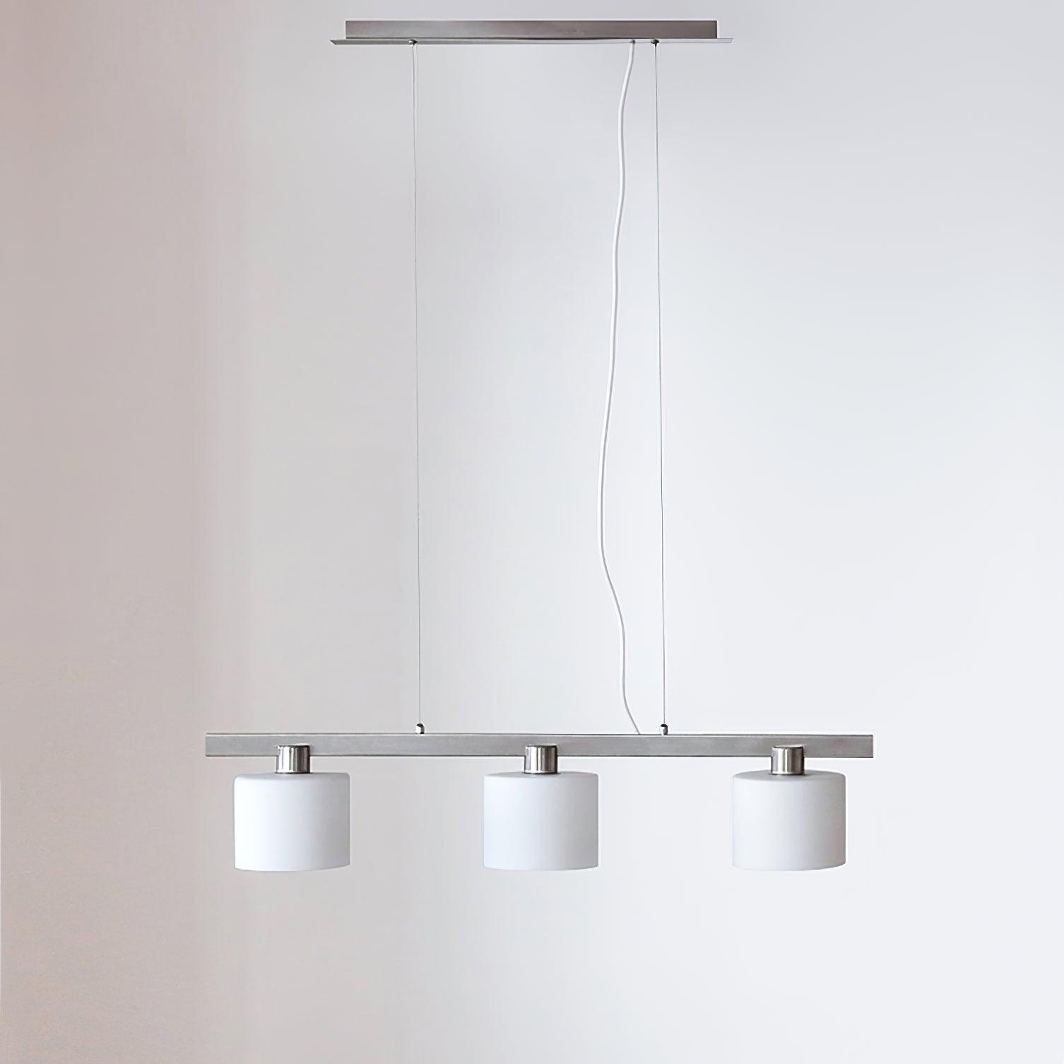 Oron Pendant Light L 35.4″ x H 7.1″ / L 90cm x H 18cm / Chrome + White Pendant light