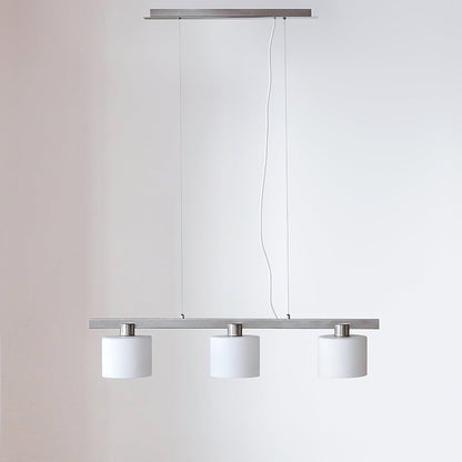 Oron Pendant Light L 35.4″ x H 7.1″ / L 90cm x H 18cm / Chrome + White Pendant light