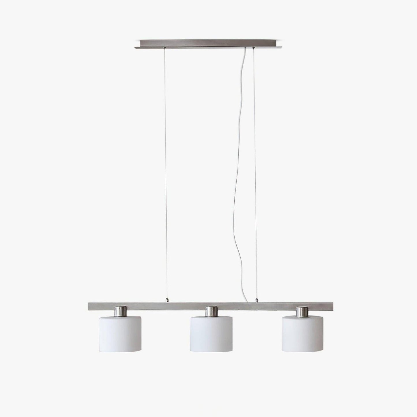 Oron Pendant Light L 35.4″ x H 7.1″ / L 90cm x H 18cm / Chrome + White Pendant light