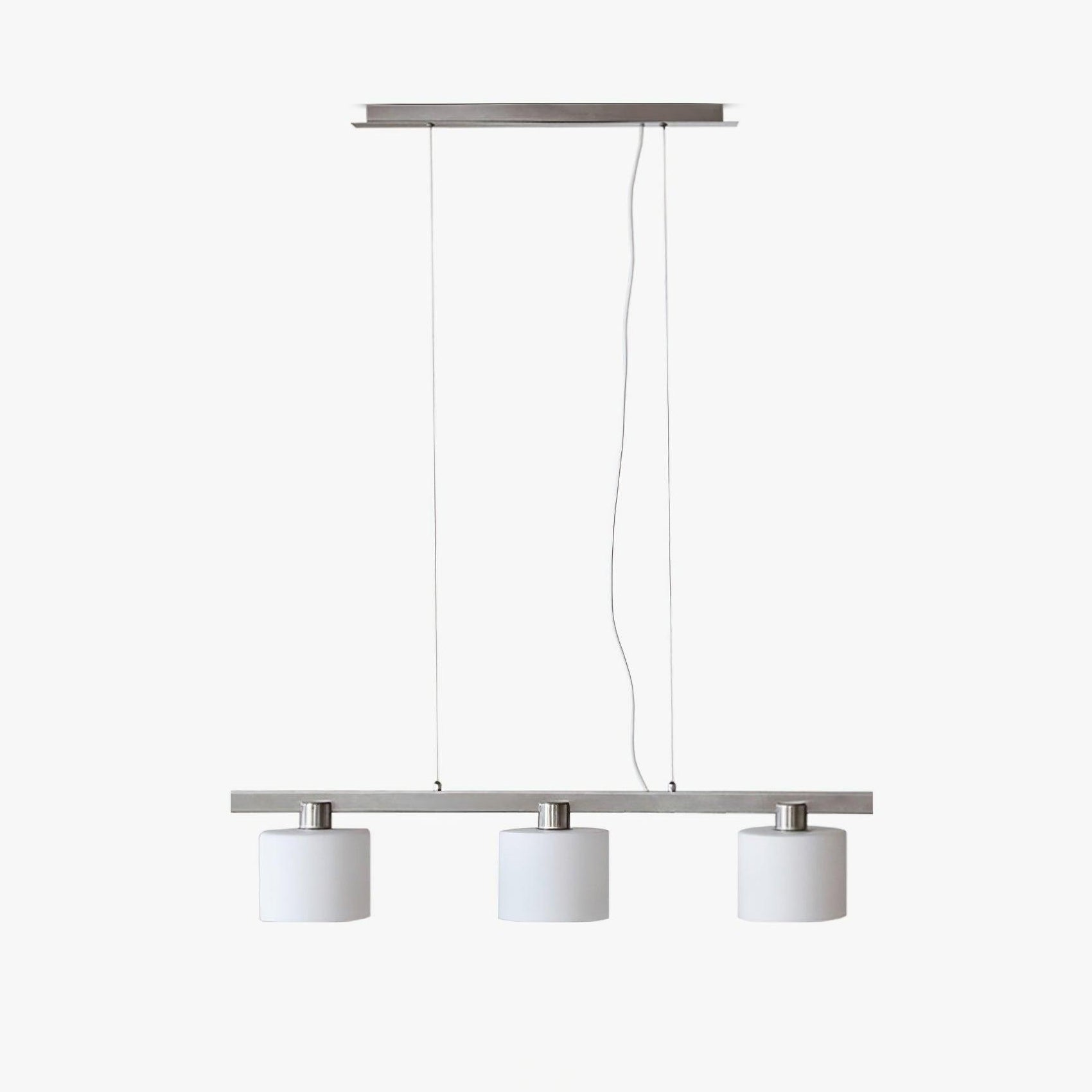 Oron Pendant Light L 35.4″ x H 7.1″ / L 90cm x H 18cm / Chrome + White Pendant light