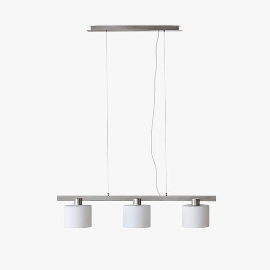 Oron Pendant Light L 35.4″ x H 7.1″ / L 90cm x H 18cm / Chrome + White Pendant light