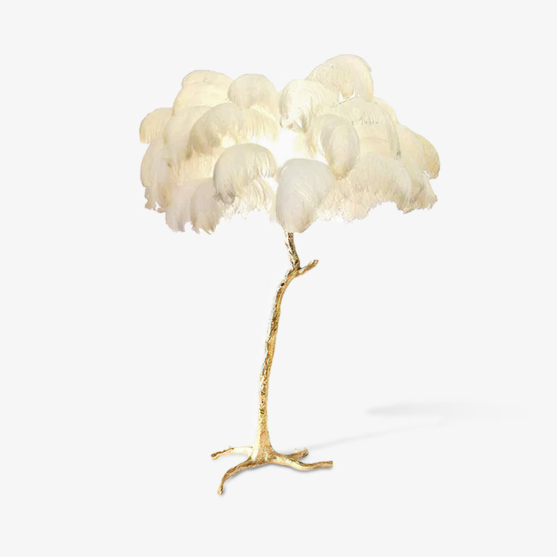 Ostrich Feather Brass Floor Lamp Floor lamp