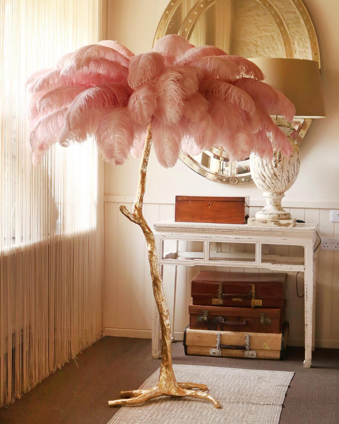 Ostrich Feather Brass Floor Lamp Floor lamp