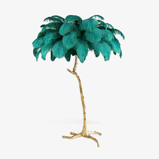 Ostrich Feather Brass Floor Lamp Floor lamp