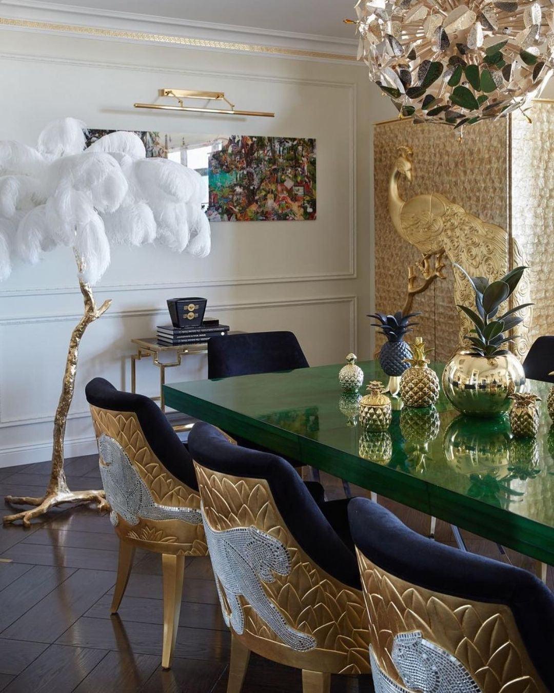 Ostrich Feather Brass Floor Lamp Floor lamp