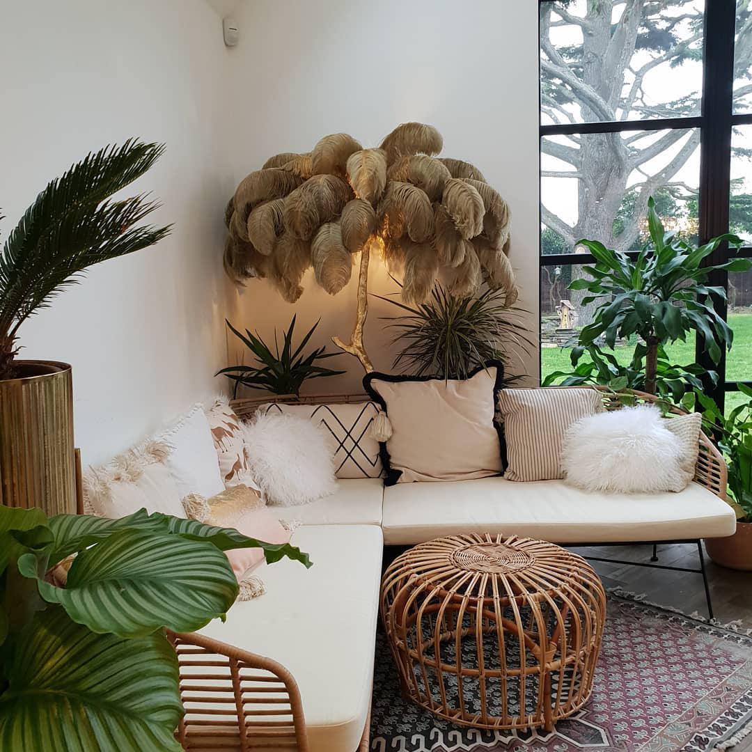 Ostrich Feather Brass Floor Lamp Floor lamp