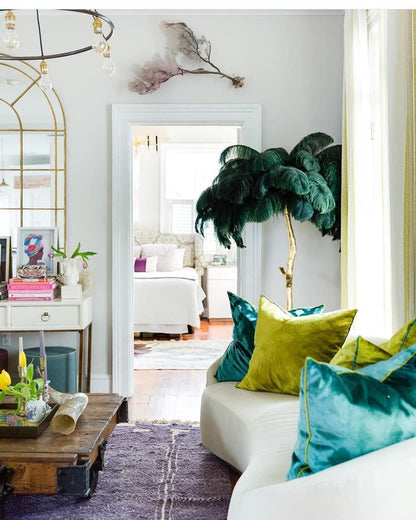 Ostrich Feather Brass Floor Lamp Floor lamp