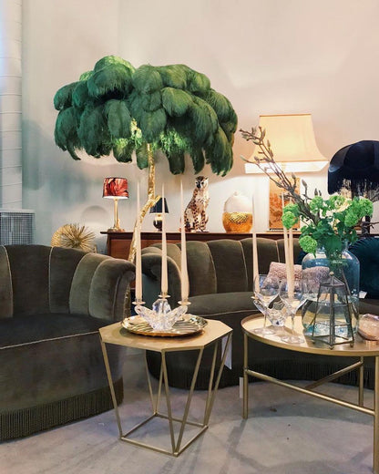 Ostrich Feather Brass Floor Lamp Floor lamp