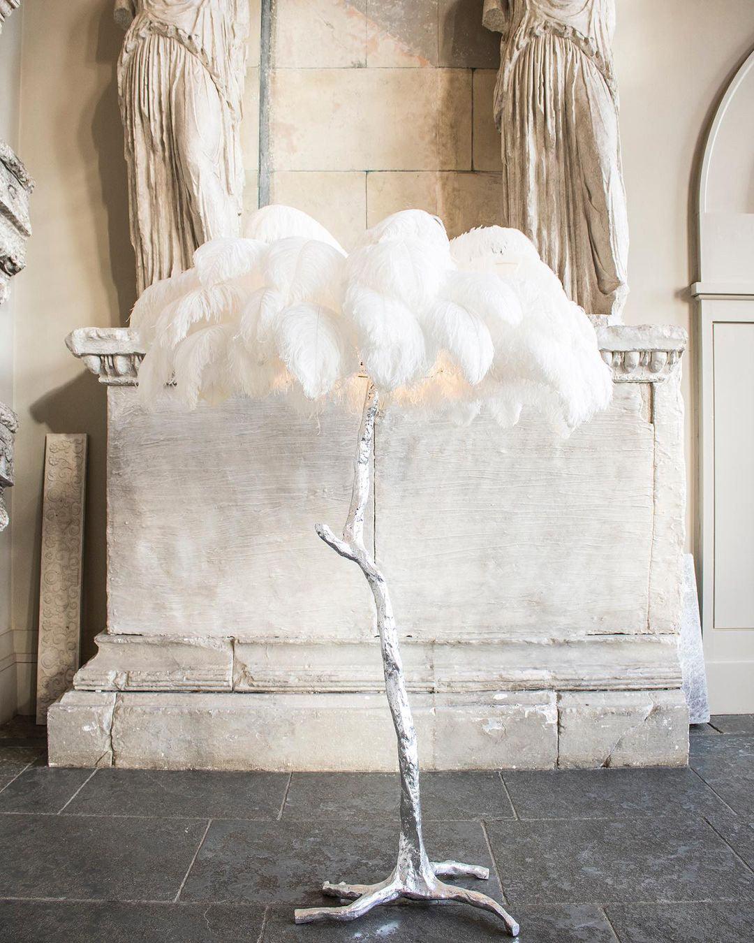 Ostrich Feather Brass Floor Lamp Floor lamp