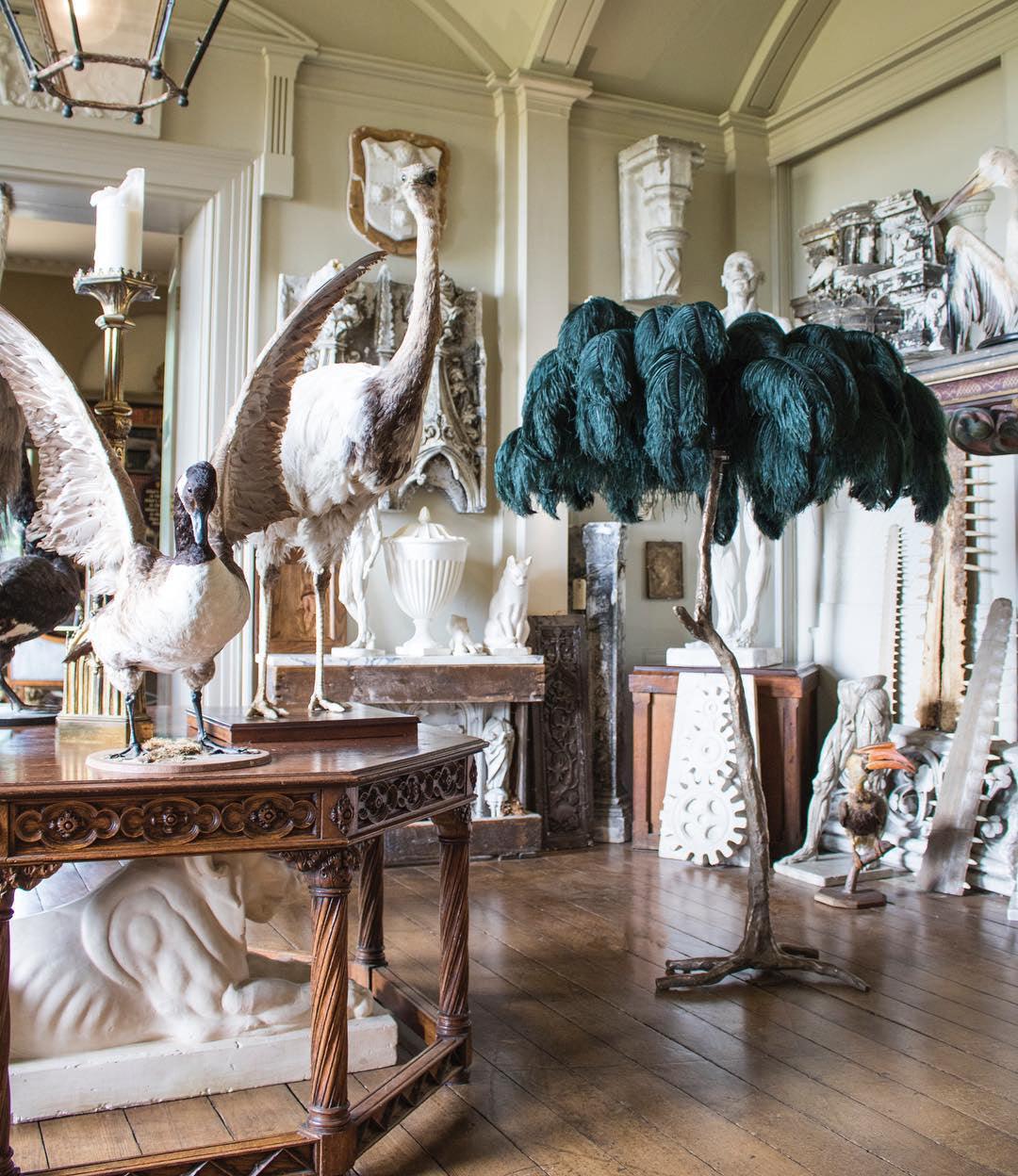 Ostrich Feather Brass Floor Lamp Floor lamp