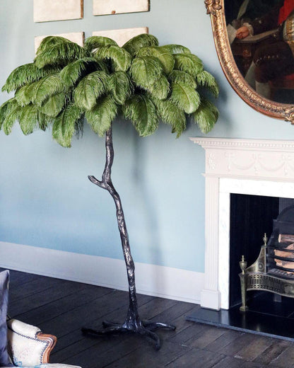 Ostrich Feather Brass Floor Lamp Floor lamp
