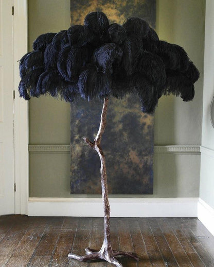 Ostrich Feather Brass Floor Lamp Floor lamp