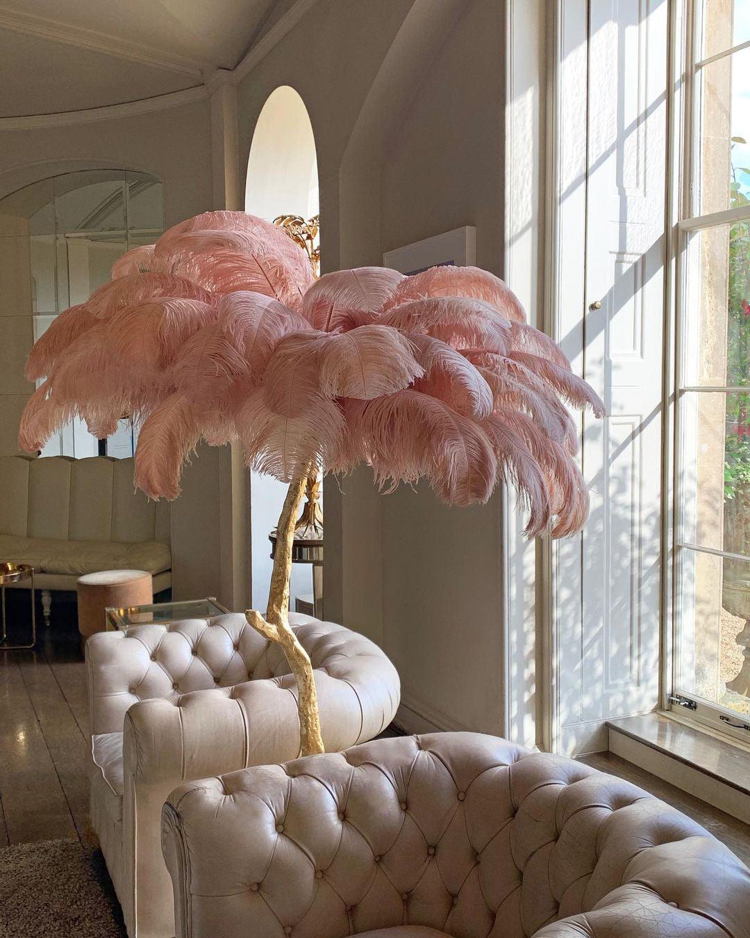 Ostrich Feather Brass Floor Lamp Floor lamp
