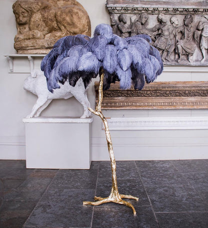 Ostrich Feather Brass Floor Lamp Floor lamp