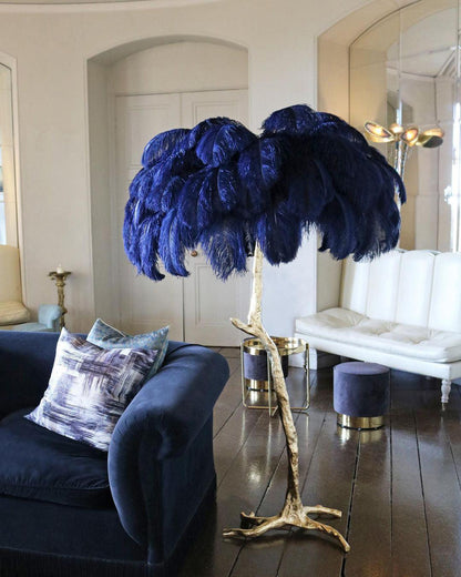 Ostrich Feather Brass Floor Lamp Floor lamp
